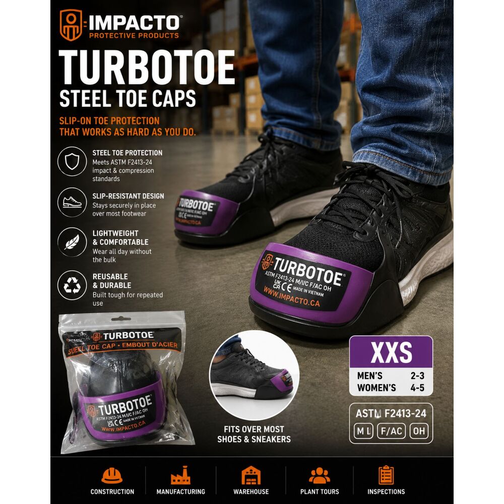 Impacto TurboToe XXS Purple Steel Toe Cap Overshoe ASTM F2413-24 NIP